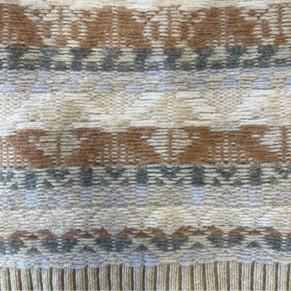 J. Crew Fair Isle Nordic Jacquard Stitch 100% Wool Sweater XL Cream White NWOT - Picture 4 of 7